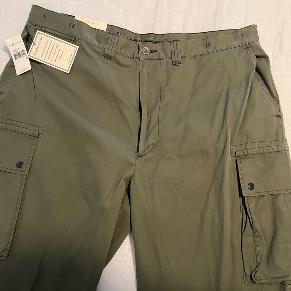 Men’s Polo Ralph Lauren Olive Cargo Pants. 44x32. New w. Tags. Briggs Fatigue.